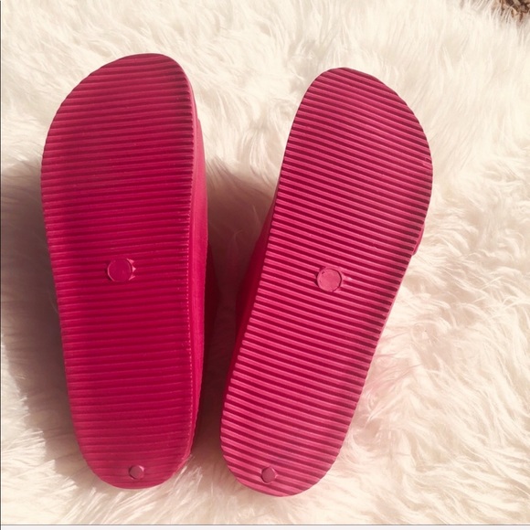 NEW Anna Neon/bright fuchsia two strap sandals - Picture 4 of 7